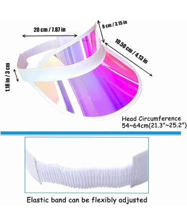 5 Pack Sun Visor Hats for Women - Clear Colorful Party Outdoor Sports Cap - Iridescent Pink - Buy Online on GoSupps.com