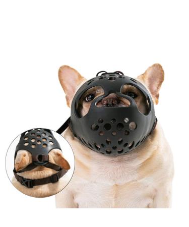 Muzzle with short snout-French Bulldog-adjustable-anti-bite anti-bark