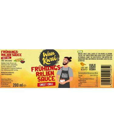 Wan Kwai Spring Rolls Dip Sauce 6x200ml | Sweet & Sharp Asian Delicacy | Perfect for Finger Foods | 16% Red Chili Peppers - Buy Online on GoSupps.com