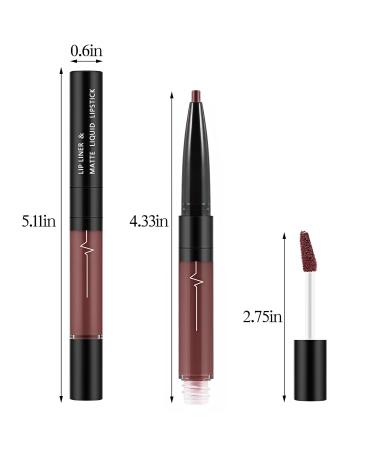 2 In 1 Matte Lip Gloss & Lip Liner - Waterproof Highly Pigmented Quick Drying Dual-Ended Lip Sticks #009 - International Shipping Available - Buy Online on GoSupps.com