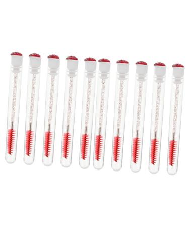 DOITOOL 20 Pcs Diamond Mascara Brush Empty Mascara Bottle Rhinestone Lip Gloss Tubes Eyelash Cream 11.3x1.1cmx2pcs Orange Redx2pcs