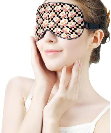 Fried Eggs & Bacon Sleep Mask for Women - Adjustable Eye Shades with Elastic Strap | Ideal for Comfortable Sleep - Buy Online on GoSupps.com