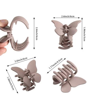 6PCS Small Butterfly Hair Claw Clips - Strong Hold for Thick Hair - Blue, Black, White, Brown, Fan, Coffee - Buy Online on GoSupps.com