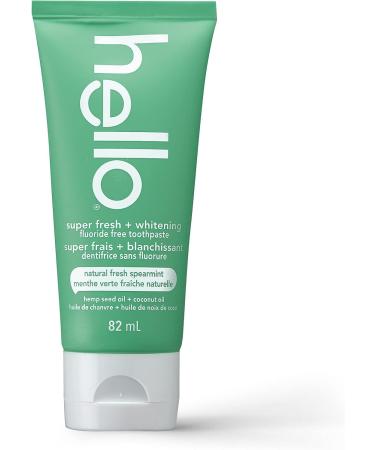 Hello Vegan Fluoride-Free Toothpaste Moisturizing Hemp Seed Oil + Coconut Oil Super Fresh Family Farmed Spearmint Naturally Whitening Toothpaste Helps Remove Plaque 82ml Spearmint 82 ml (Pack of 1) - Buy Online on GoSupps.com