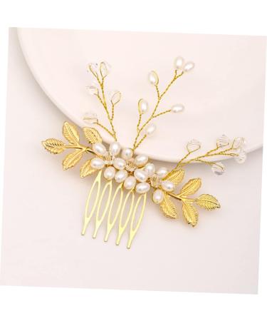 FRCOLOR Hair Accessories Comb Golden Hair Accessories Pearl Headband Gold Trim Hair Accessories For Wedding Braided Headband Women Headdress Wedding Bridal Hair Comb Comb For Bride - Buy Online on GoSupps.com