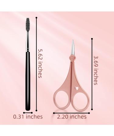 Eyebrow Scissors Facial Hair Scissors with Brush Nose Hair Beard Grooming Cuticle Scissors Eyebrow Brow Shaping Scissor for Men and Women - Rose Gold - Buy Online on GoSupps.com