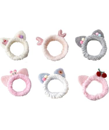 amangul Spa Headband Plush for Ears Headbands Antlers Makeup Hairband -slip Kitten Ear for Head Wrap Elastic Headbands fo(5) - Buy Online on GoSupps.com