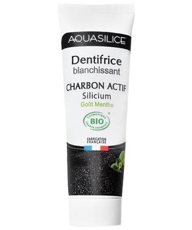 Aquasilice Organic Activated Charcoal Toothpaste - 75 ml - Vegan Cosmos Organic Cosmebio - Aquasilice - Made in France