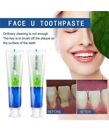 Natural Baking Powder Toothpaste 185g (2PCs) - Whitening & Deep Cleaning Peppermint Formula for Effective Oral Care - Buy Online on GoSupps.com