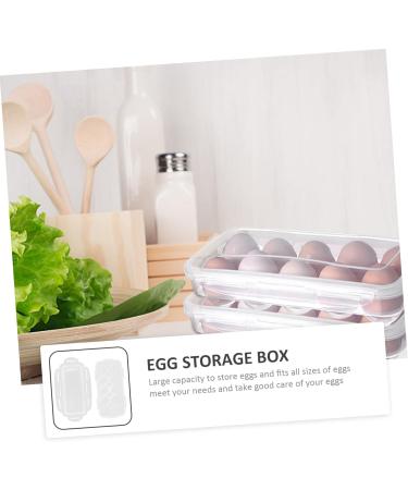 CAXUSD Box Fresh-Keeping Egg Bag Fridge Deviled Egg Tray with Lid Refrigerator Egg Container Food Egg Rack White 27.5x13cm - Buy Online on GoSupps.com