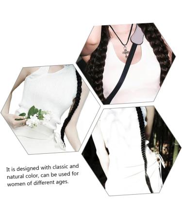 DOITOOL Braid Wig Jet Black Wig Ponytail Extension Hairpiece Real Hair Ponytail Extension Hair Extensions Decor Ladies Wigs Braids Wig European and American Headband Material - Buy Online on GoSupps.com