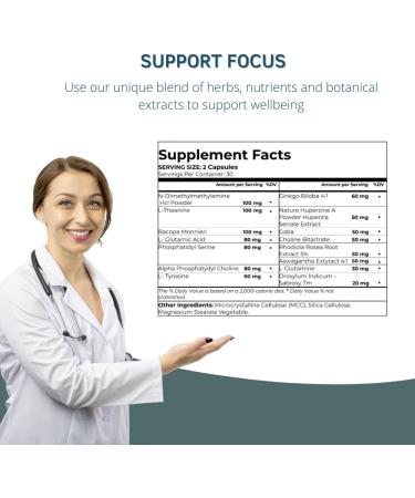 BY CARIOLA Neural-L Natural Brain Support Supplement 60 Caps - Mental Support Memory Booster - Concentration - Natural Formula - Ashwagandha - L-Tyrosine - L-Theanine - Buy Online on GoSupps.com
