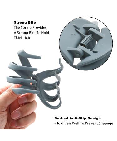 5PCS Large Octopus Hair Claw Clips - Non-slip Strong Hold Matte Clips for Thick Hair - Set of 5 in Black, Gray, Blue, Pink, Brown - 3 Inch Spider Claw Clips for Women and Girls - Buy Online on GoSupps.com