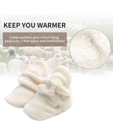 EDOTON Unisex Newborn Winter Boots - Non-Slip Sole, Adjustable Bootie Sock 6-12 Months, White - Buy Online on GoSupps.com