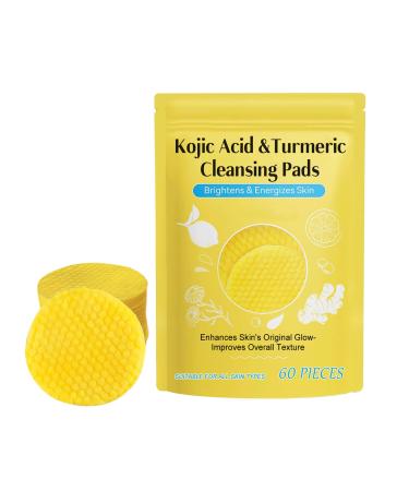 60PCS PEKLOKIW Kojic Pads Cleansing Pads For Dark Pads Infused Foaming Exfoliating Pads 10ML (3 SET(180PCS))