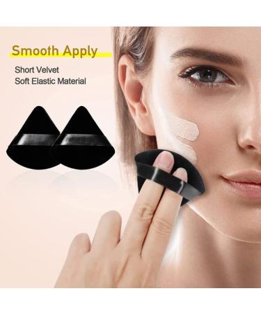 Triangle Powder Puff Mini Face Makeup Sponge Soft Washable Velvet Puff for Flawless Finish (2pcs White) - Best for All Skin Types - Buy Online on GoSupps.com
