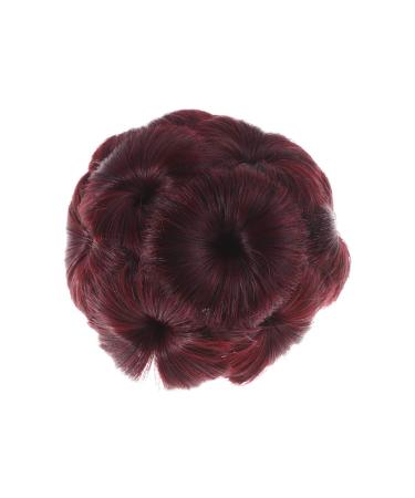 Curly combs Hair nodes Extensions wig rolls stretch chignon updo hairstyle design pine clip hair band for women (wine) picture 4