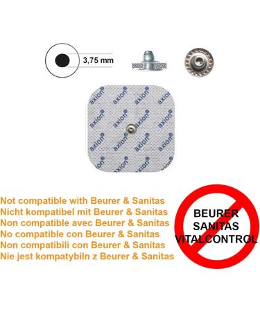 20 Electrodes Compatible with COMPEX TENS EMS Pads 5x5cm - Button Connection 3.75mm | axion Brand Quality - Buy Online on GoSupps.com