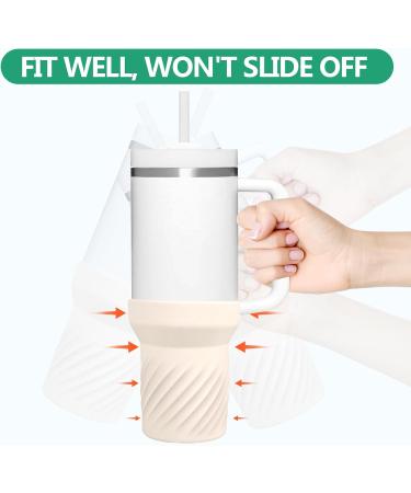 Apritsce Silicone Covers for Stanley Cup | Protective Beverage Sleeve for 40oz Quencher | Durable Beige Water Bottle Cover - Buy Online on GoSupps.com