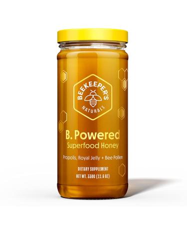 BEEKEEPER'S NATURALS B.Powered - Fuel Your Body & Mind, Helps with Immune Support, Mental Clarity, Enhanced Energy & Athletic performance - Propolis, Royal Jelly, Bee Pollen, Honey (11.6 oz) 11.6 Ounce (Pack of 1)