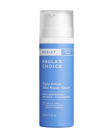 Paula s Choice RESIST Triple Active Total Repair Serum  3-in-1 Serum for Wrinkles  Dark Spots & Loss of Firmness with Niacinamide & Retinoid  Fragrance-Free & Paraben-Free  1 Fl Oz