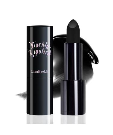 Black Matte Lipstick Smooth Velvet Black Lipstick for Women Highly Pigmented Full Coverage Long Lasting & Waterproof Black Lip Gloss Stain Balm for Halloween Parties Goth Makeup