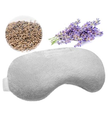Lavender Eye Mask  Aromatherapy Weighted Eye Mask for Dry Eyes  Sleep Mask for Men Women  Hot & Cold Therapy Eye Cover for Compression Pain Relief  Eye Pillow for Puffy Eyes  Migraine  Sinus Pain-Grey Gray