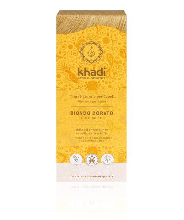 Khadi gold breath plant hair color hair color for shiny gold shimmer - from golden blond to brilliant copper natural hair color 100% vegetable & vegan certified natural cosmetics 100g