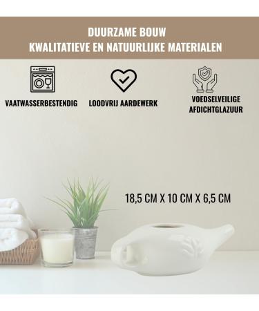 chienterprise Biebri NetiPot Nasal Cleansing Jug Nasal Jug Ceramic Nasal Canister 250 ml White - Buy Online on GoSupps.com