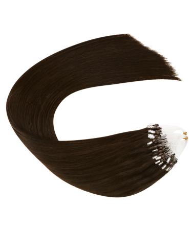 Ugeat Real Hair Microring Extensions - Dark Brown 50cm Micro Loop Hair Extensions (50g) - #2 - Buy Online on GoSupps.com