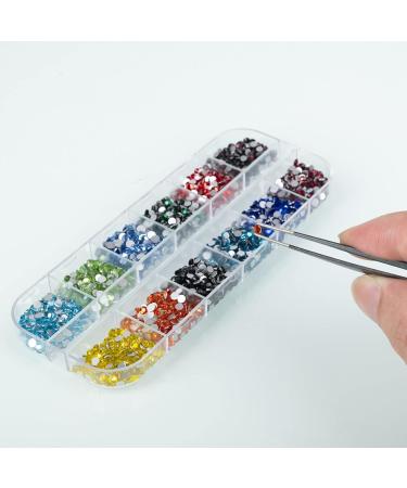 MAEXUS 2400 Pcs Nail Art Rhinestones Kit - 12 Colors Multicolor Nail Gems Set with Picker Pencil/Tweezer for Face Makeup and Craft - Buy Online on GoSupps.com