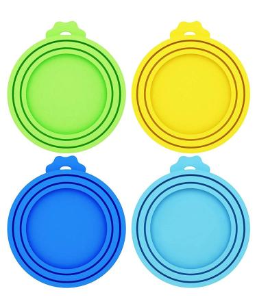 Pet Food Can Lids - Comtim 4 Pack Silicone Can Lids Covers for Dog Cat Food,Universal Size Fit Most Standard Size Canned Dog Cat Food