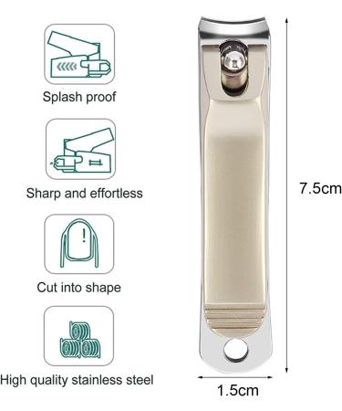 Jeopoom Gold Stainless Steel Nail Clipper - High-Quality Curved Nail Cutter for Safe Grooming of Fingernails & Toenails - Buy Online on GoSupps.com