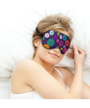 Colorful Flowers Sleep Mask for Women | Adjustable Eye Shades Cover with Elastic Strap - Perfect for Travel & Relaxation - Buy Online on GoSupps.com