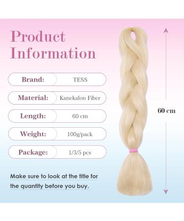 Tess Braids Extensions - 60 cm Jumbo Kanekalon Hair Bright Blonde #613 100g Bundle for Box Braids - Buy Online on GoSupps.com