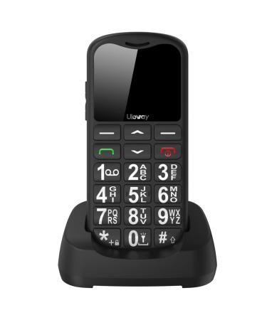 Ukuu senior cell phone without a contract with large buttons GSM keyboard cell phone dual Sim Mobile phone 1.8 inch SOS emergency button mobile phone 1000 mAh battery long standby time black (black)