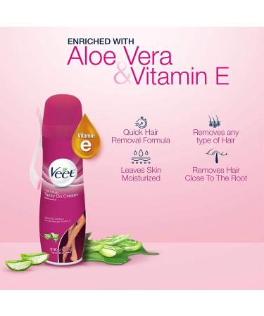 VEET 3 in 1 Hair Removal Cream Spray | Sensitive Formula with Aloe Vera and Vitamin E | Pack of 5 - Buy Online on GoSupps.com