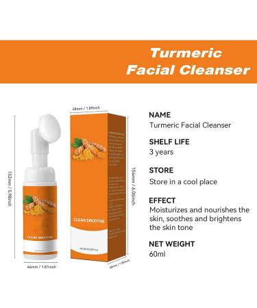  Hppsctink Turmeric Facial Cleansing Foam 60ml: Deep cleanses lightens acne marks nourishes and brightens the skin - Buy Online on GoSupps.com
