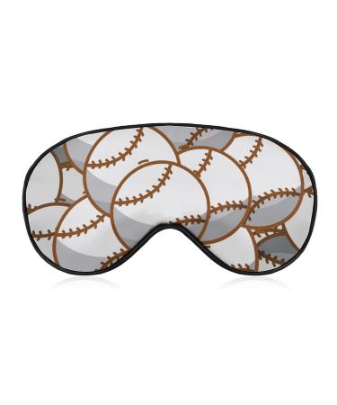 Baseball Sport Balls Sleep Mask Eye Cover for Sleeping Blindfold with Adjustable Strap Blocks Light Night Travel Nap for Men Women