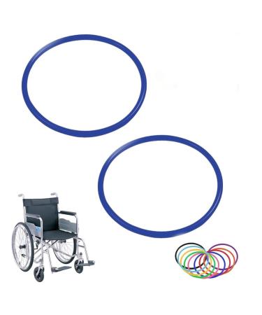 Adults Silicone Wheelchair Push Rim Covers 1 Pair 20/22/24in Non-Slip Wear-Resistant Hand Push Protective Cover Improve Grip and Traction for All Wheelchairs Wheel Grips Cover(Blue 24in) 24in Blue