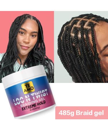 Te Amo Braiding Styling Gel 16 Fl Oz - Extreme Hold for Braids Locs & Twists | Tames Frizz & Edges with Aloe Castor Oil & Vitamin E | Ideal for All Hair Textures - Buy Online on GoSupps.com