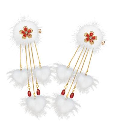 Beaupretty 1 Pair Hair Ball Hairpin Girls Barrettes Hair Pins for Girls Pom Pom Hairpins Tassel Hair Clips Kids Hair Clips Kids Hair Accessories for Girls Hair Style Girls Pompom Hanfu China