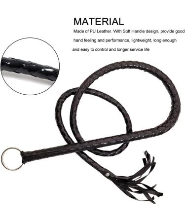 Riding Crop 55" for Horses  Faux Leather Black Whip Costume Whip Handmade Bullwhip  Horse Riding Crops Equestrianism Whips for Stage Performance Racing Cosplay Costume Accessories - Buy Online on GoSupps.com