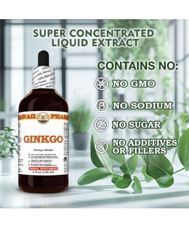 Ginkgo (Ginkgo Biloba) Dry Leaf Tincture, Made in Hawaii, Organic Raw Materials, All Natural, Vegan, Pure Liquid Extract - 4 fl.oz 4 Fl Oz (Pack of 1) - Buy Online on GoSupps.com