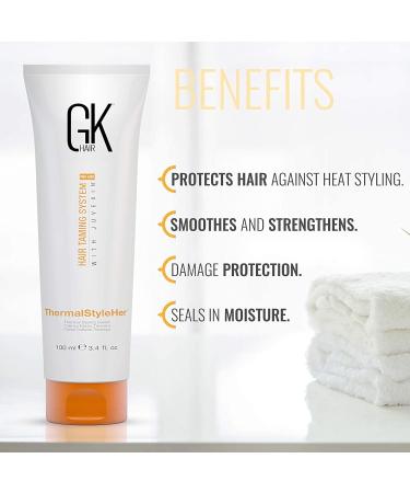  GK HAIR GK Hair Global Keratin Shampoo and Moisturizing Conditioner 300ml ThermalStyleHer 100ml Heat and Frizz Protection - Buy Online on GoSupps.com