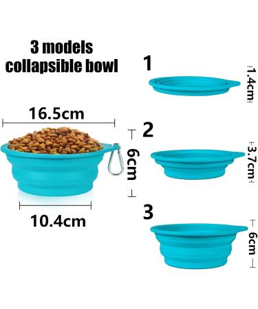 SLSON 2-Part Foldable Dog Bowls - Travel & Camping 600ml Lightweight Plastic for Dogs & Cats | Blue & Green - Buy Online on GoSupps.com