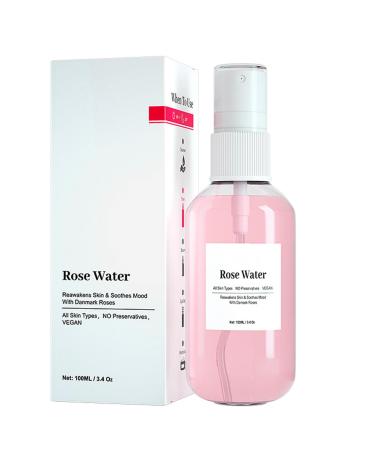 Rose Water Spray for Face Toner - Natural Rose Water Facial Toner - Natural Mist Facial Toner - Pore Minimizer Facial Toner Hydrating Face Toner for Women Rejuvenating and Soothing Skin Toner