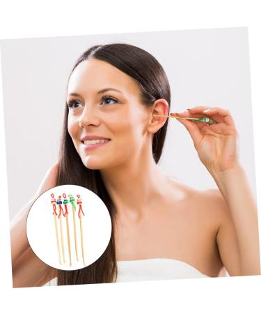 Healifty 12pcs Wooden Ear Pick Set - Ear Wax Removal Tools with Metal Cleaner - Adorable Cartoon Design for Children - Ear Cleaning Supplies - Buy Online on GoSupps.com