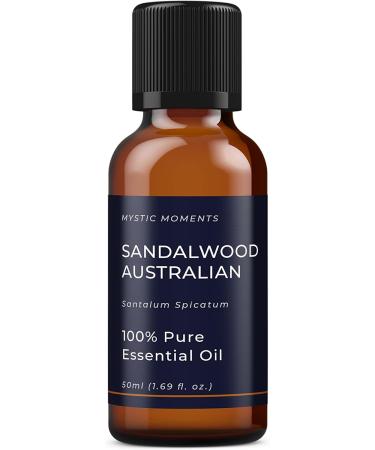 Mystic Moments Sandalwood Australian Essential Oil 50ml | Pure Vegan GMO-Free Oil for Diffusers Aromatherapy & Massage - Buy Online on GoSupps.com