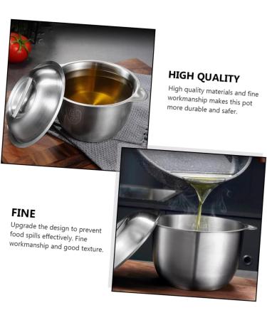 Milisten 3 Pcs Lard Can Stainless Steel Containers Pasta Containers Kitchen Supply Grease Storage Can Sauce Pot Grease Container Fruit Strainer Steam 304 Stainless Steel Chocolate - Buy Online on GoSupps.com